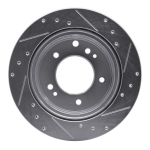 Kia Sorento Brake Rotor (1) - Rear Left - R1 Concepts - Drilled & Slotted - Silver - `03-`06